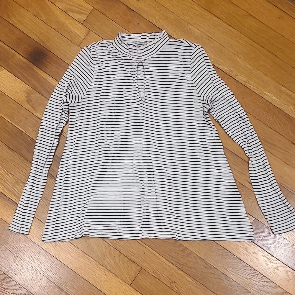 American Eagle Outfitters Black and White Striped Top